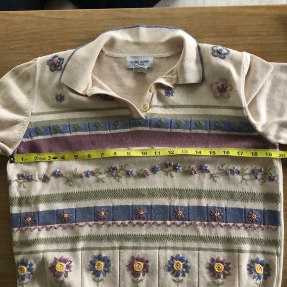 Vintage Embroidered Floral Alfred Dunner Sweater Cottagecore Ramie Cotton Blend - Picture 13 of 14